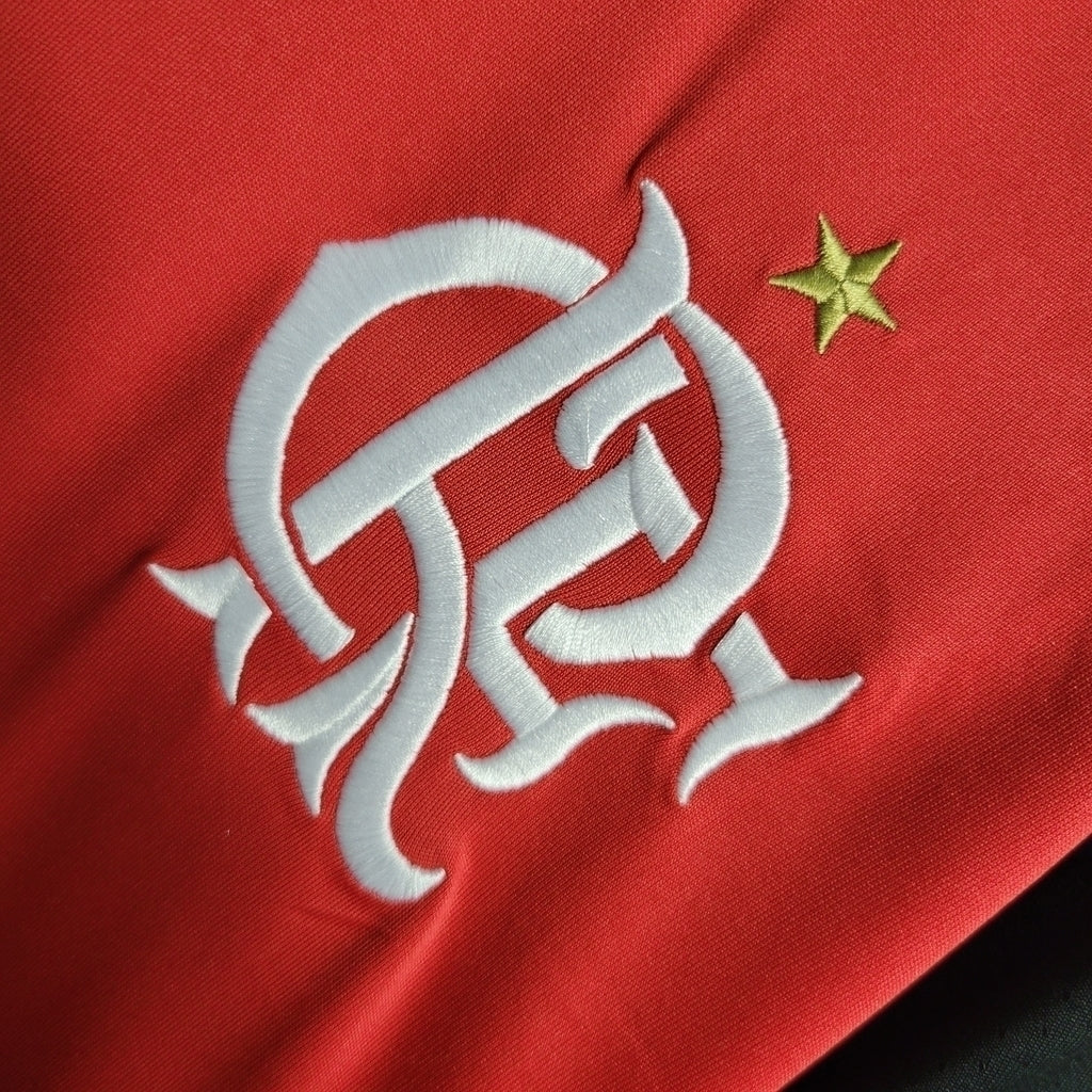 Camisa Flamengo I Retrô 17/18 Torcedor Masculina - Vermelha e Preto
