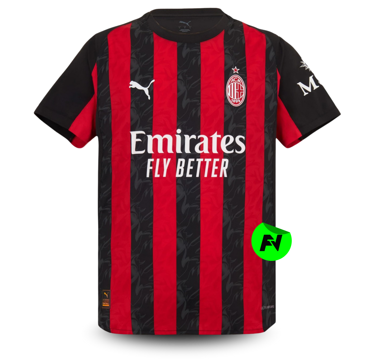 Camisa I AC Milan 25/26 - Torcedor Puma Masculina - Preta e vermelha