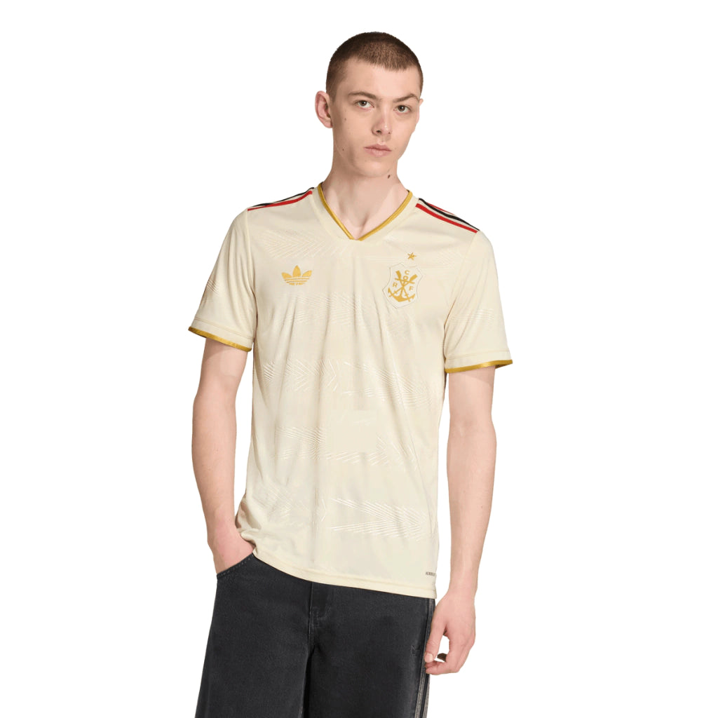 Camisa III Flamengo 25/26 Torcedor Masculino Adidas - Branca, Dourada