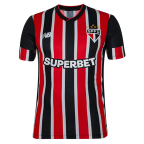 Camisa São Paulo II 24/25 - Jogador New Balance Masculina - Preta e vermelha e branca