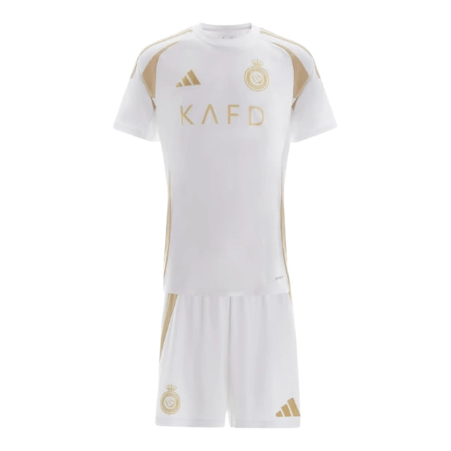 kit-infantil-al-nassr-iii-24-25-adidas-branca-com-detalhes-em-dourado