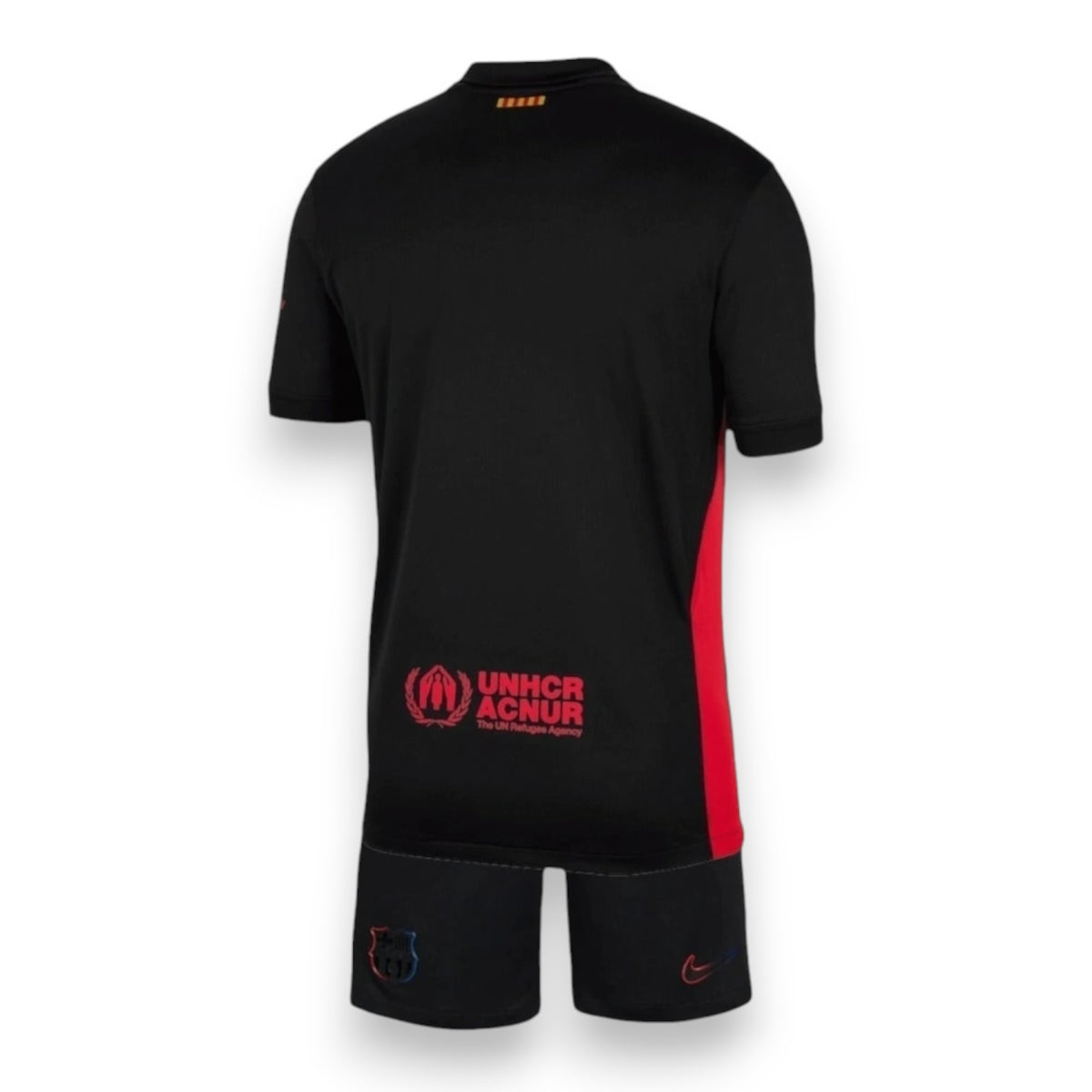 kit-infantil-barcelona-ii-24-25-nike-preto-com-detalhes-em-azul-e-vermelho