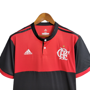 Camisa Flamengo I Retrô 17/18 Torcedor Masculina - Vermelha e Preto